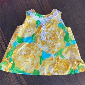 Lilly Pulitzer yellow rose pattern dress and bloomers